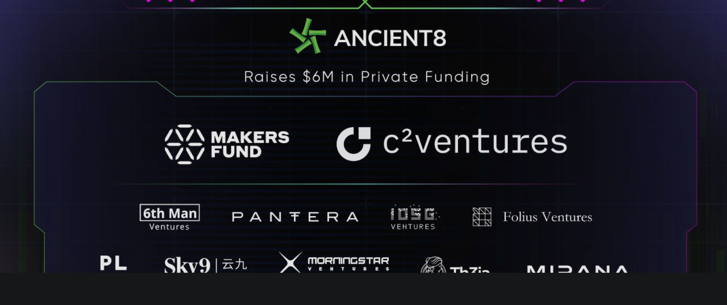 链游公会 Ancient8 完成 600 万美元融资，Makers Fund 和 C² Ventures 领投